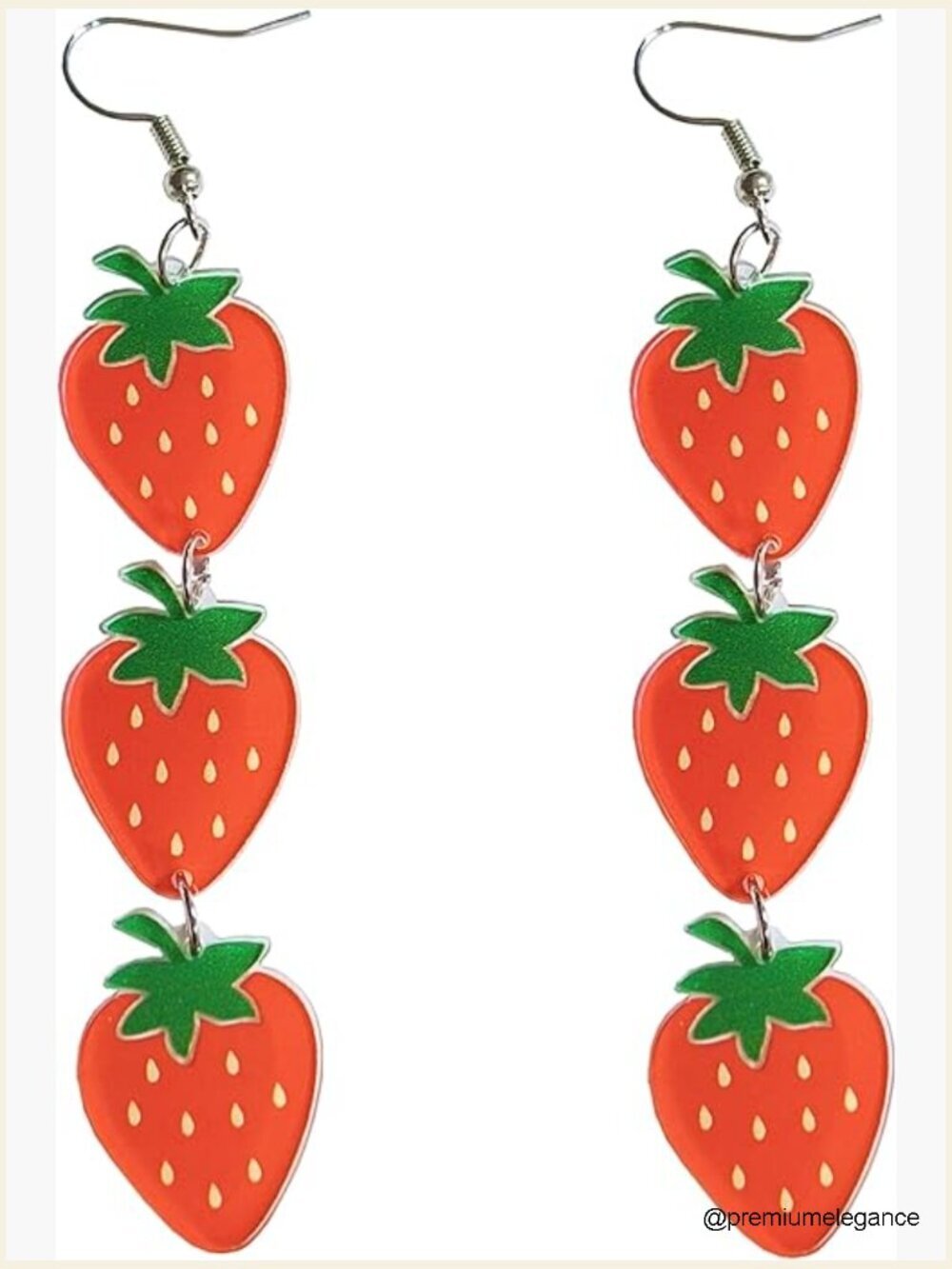 Acrylic Fruit Dangle Earrings Strawberry Drop Earrings Cute Lightweight Jewelry